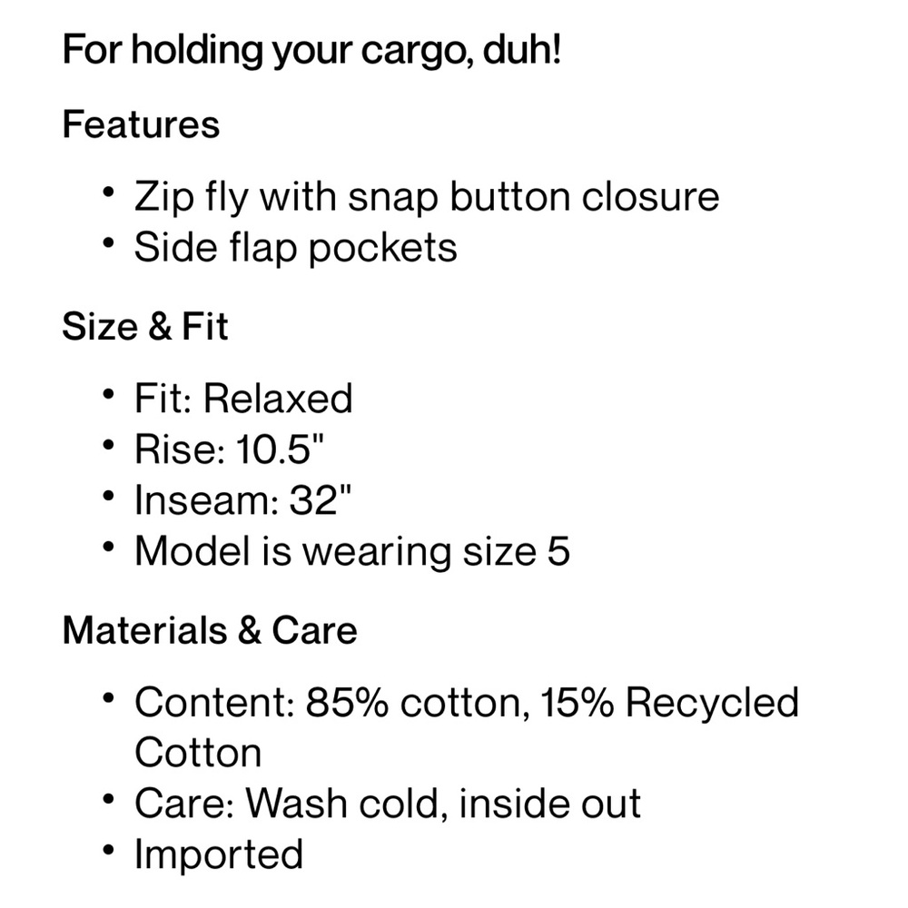 NEW! Garage white cargo pants - Picture 5 of 8